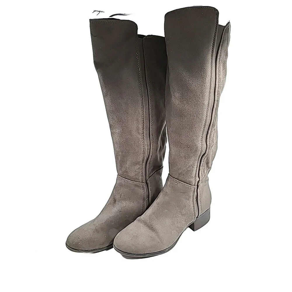 Target Womens Size 8 Knee High Pull On Tan Boots Stretch Inserts RN#17730